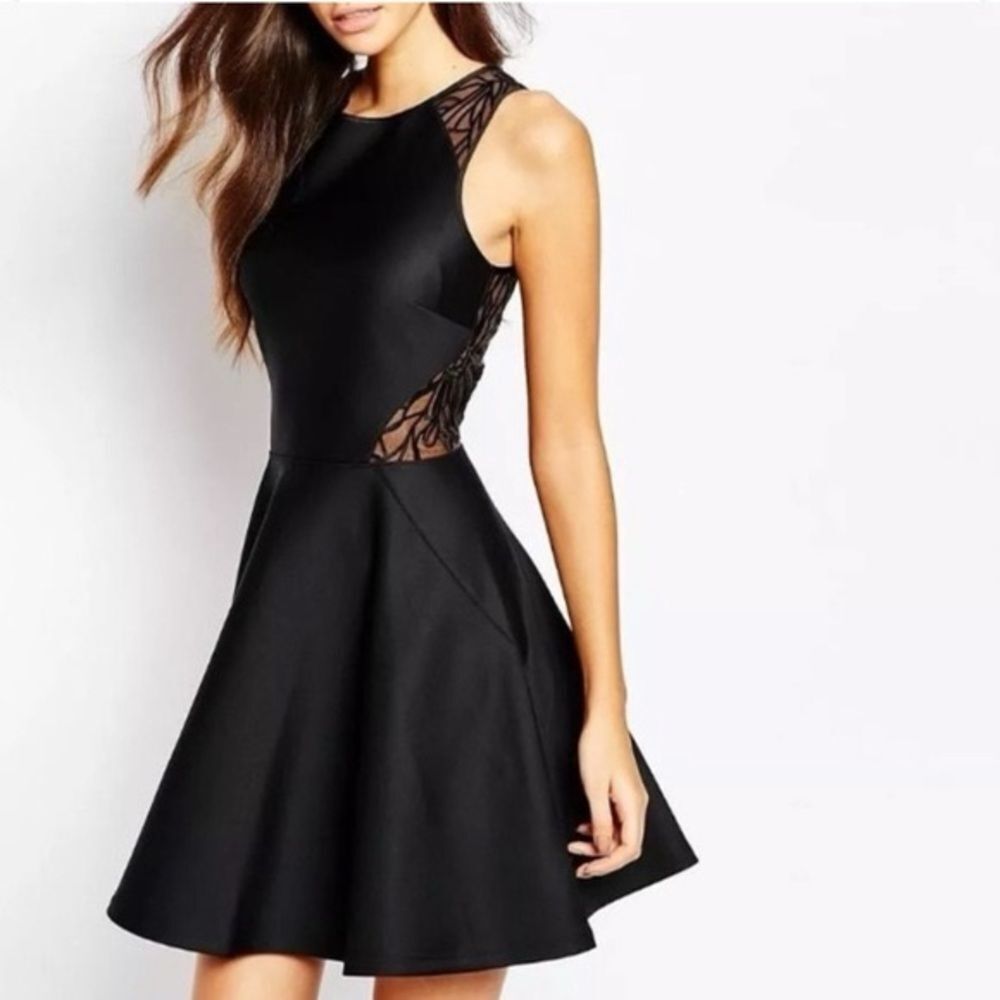 TED BAKER BLACK SKATER DRESS